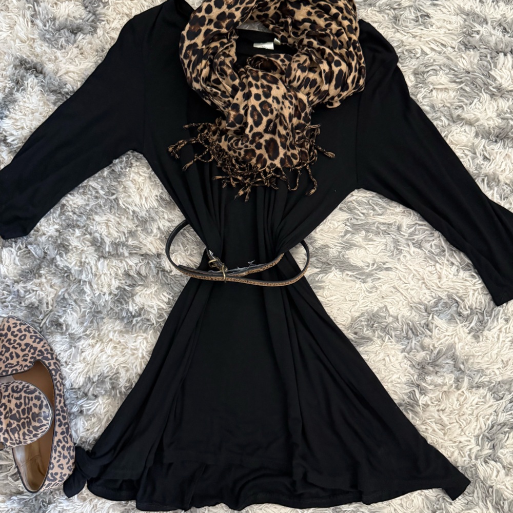 R Fashion Black Dress/long top
